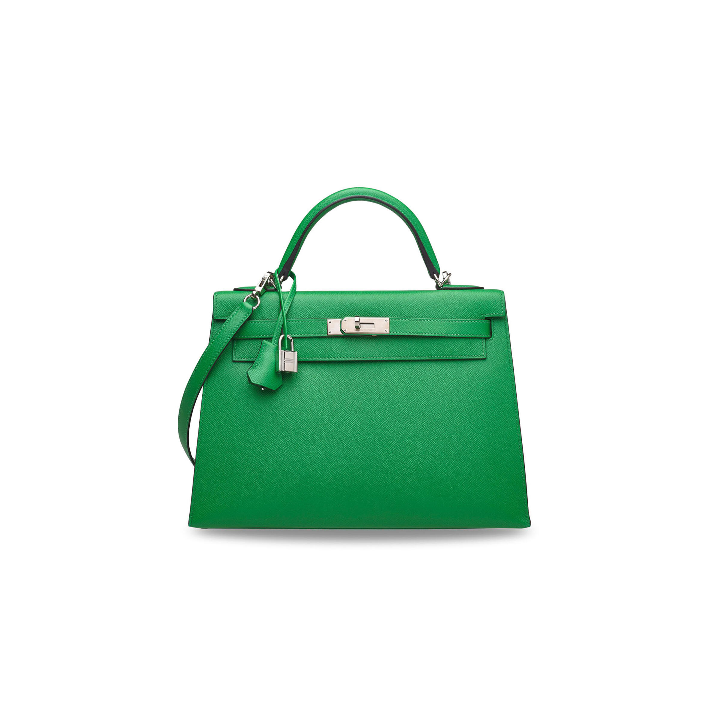 H**me5 master kelly 32 epsom vert bamboo palladium hardware (32*23*10cm)